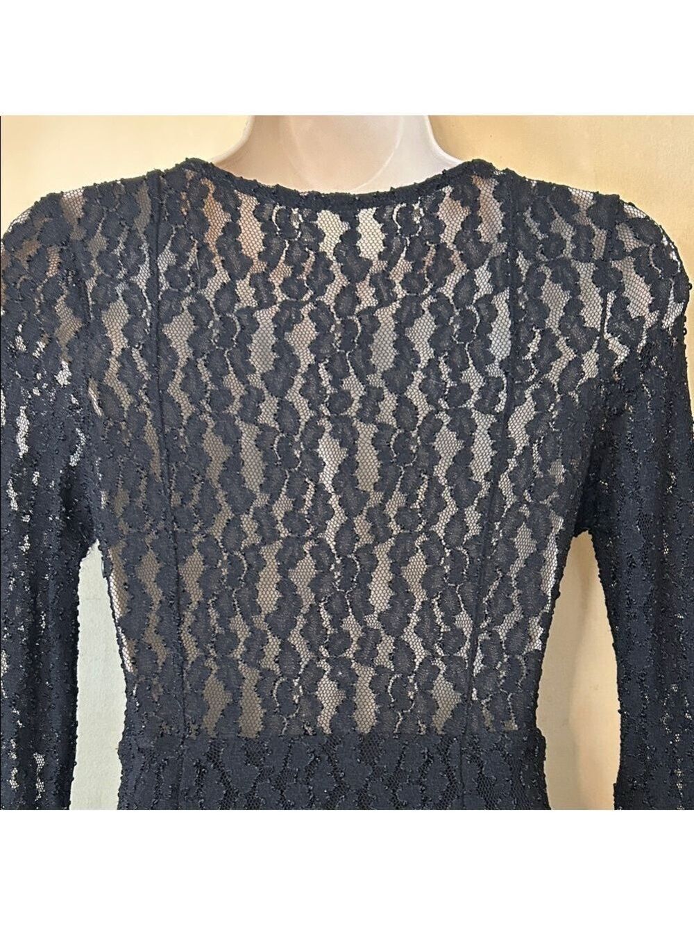 Free People Black Long Sleeve Lace Dress size XS - Picture 8 of 12